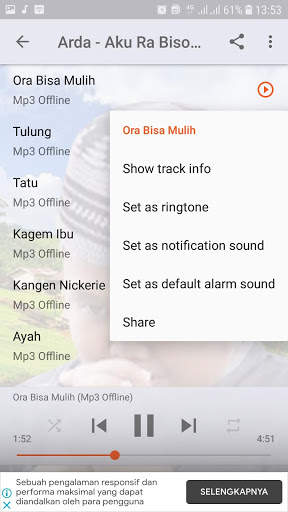 Ora Bisa Mulih - Arda Campur Sari  Offline screenshot 4