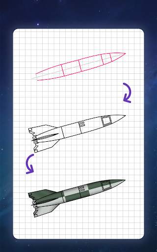 How to draw rockets, spaceship screenshot 11