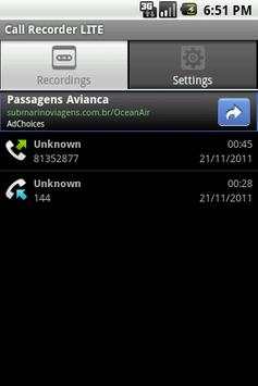 Call Recorder LITE 1 تصوير الشاشة
