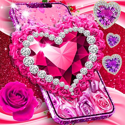 Diamond rose glitter wallpaper 25.8