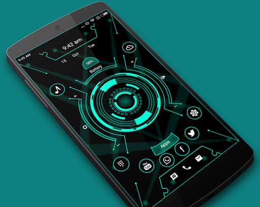 Futuristic Launcher 3 -AppLock screenshot 1
