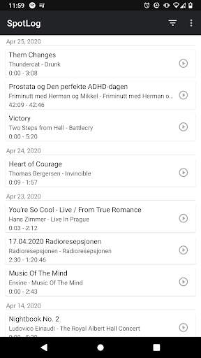 SpotLog - Spotify logger & history screenshot 1