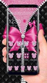 Pink Mouse Bowknot Diamond Theme screenshot 1
