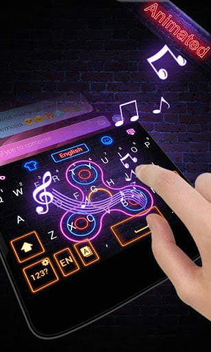Neon Spinner GO Keyboard Animated Theme screenshot 5