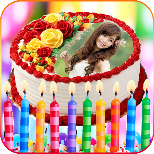 Photos on Birthday Cakes - Cake with name &amp; photo icon