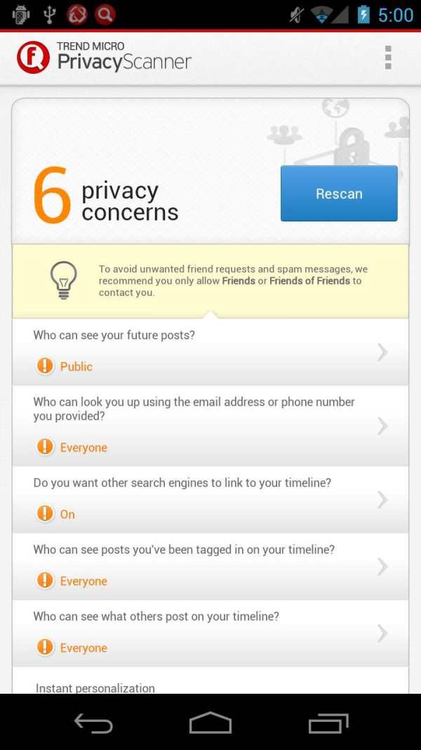 Privacy Scanner for Facebook screenshot 1