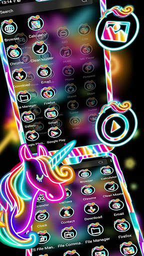 Neon Colorful Unicorn Theme screenshot 4