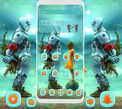 Robot Romantic Love Girl Theme screenshot 1