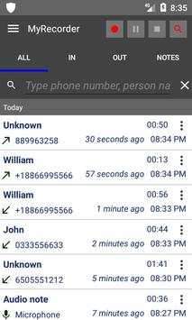 Automatic voice call recorder and audio notes скриншот 5