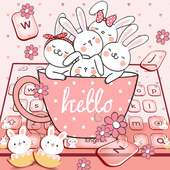 Teclado de coelhinha de Anime rosa fofo on 9Apps