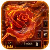 Flaming Fire Rose keyboard Theme 10001001