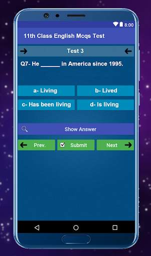 11th Class English Mcqs Test screenshot 3
