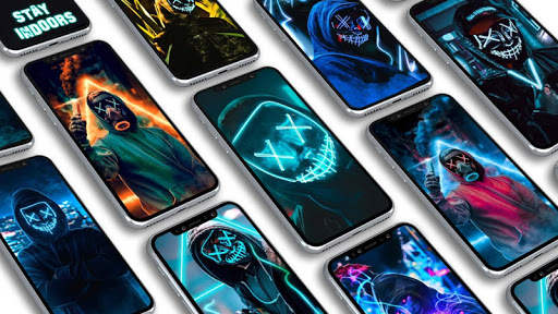 Neon Mask Wallpaper HD screenshot 1