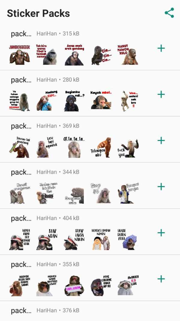 Stiker WA Monyet Jawa Lucu screenshot 2