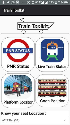 Train Toolkit - Live Train, PNR, Platform locator screenshot 1