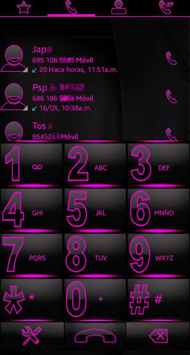 THEME SWIPE DIALER SPETRA PINK GLASS screenshot 1