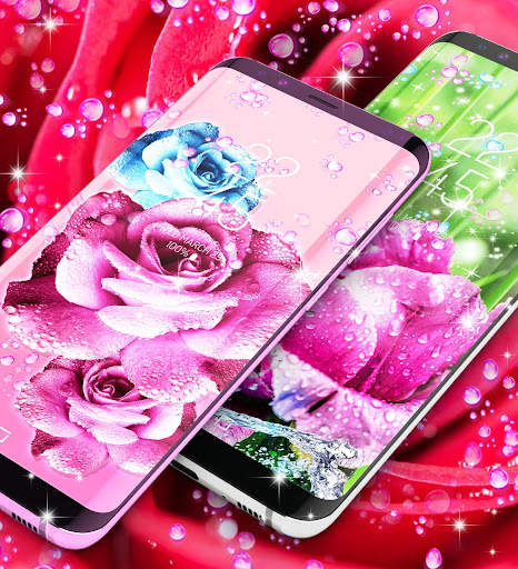 Rose pink water drop wallpaper screenshot 3