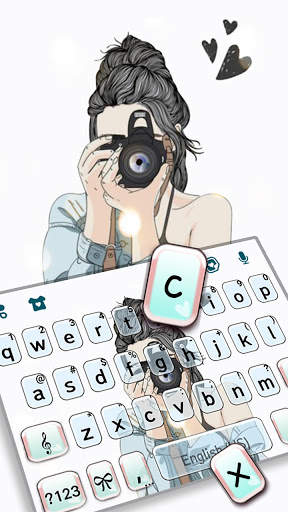 Camera Girl Keyboard Background screenshot 2