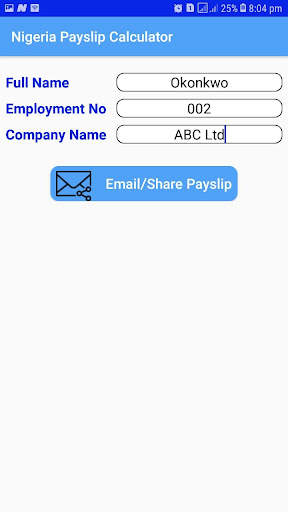 Nigeria Payslip Calculator 3 تصوير الشاشة