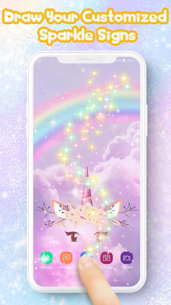 3D Glitter Unicorn Live Wallpaper screenshot 3