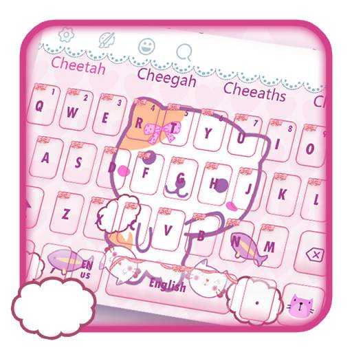 Cute Pink Kitty Cat Keyboard Theme 10001002