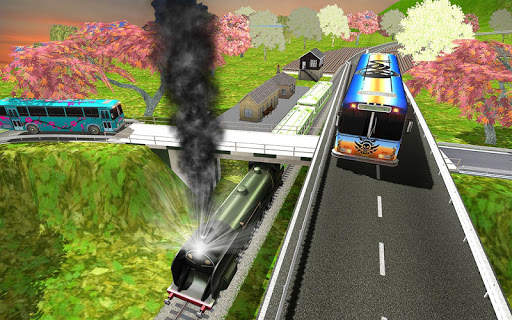 Mercedes Bus vs Train Racing : Bullet train Race screenshot 3