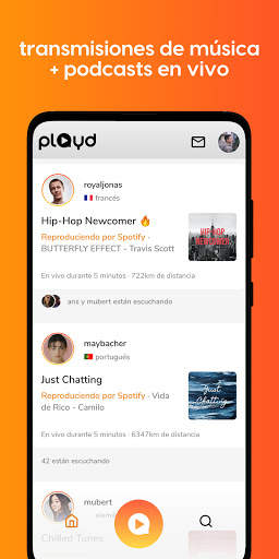 playd – Podcasts en vivo y transmisiones de música screenshot 1