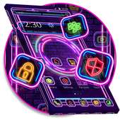 Neon Purple Tech Circle Theme on 9Apps