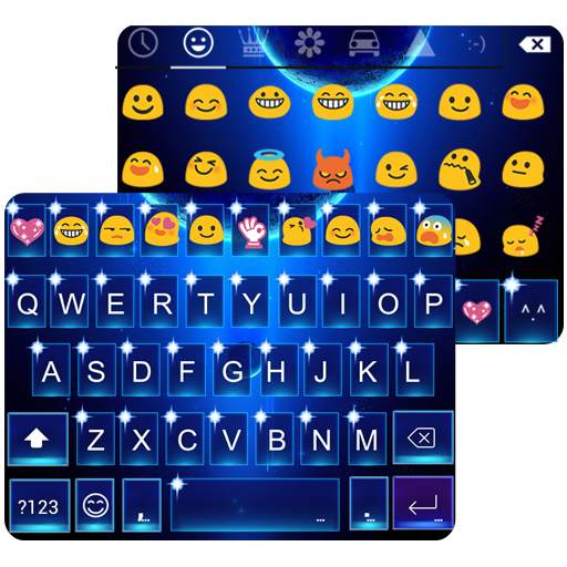 Bling Blue Emoji Keyboard Skin 1.1.5