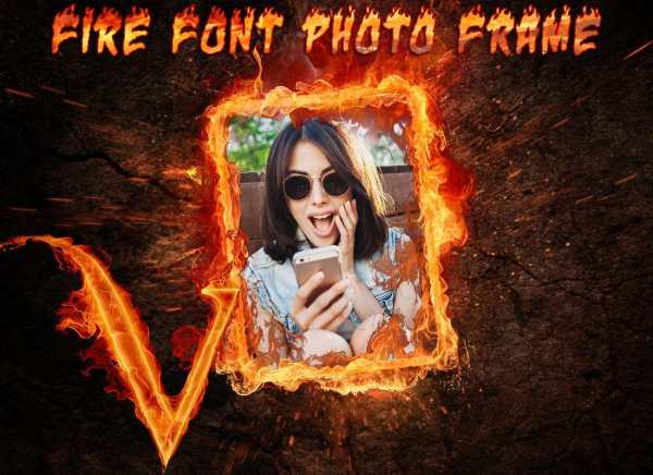 Fire Text Photo Frame screenshot 3