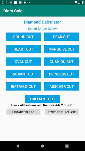 Diam Calc Lite - Diamond Calculator Recut App Free screenshot 1