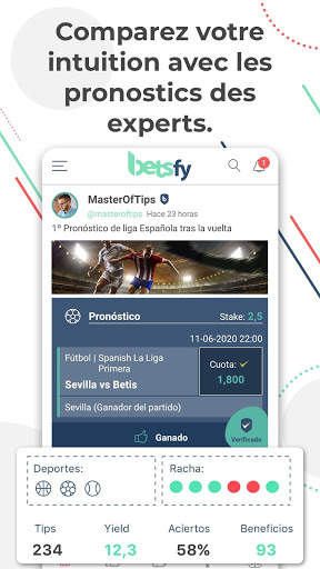 Betsfy – le réseau social des pronostics sportifs screenshot 2