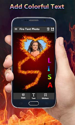 HD Fire Text Photo Frame screenshot 3