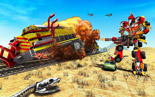 US Army Train Robot Transform Shooting Game screenshot 1