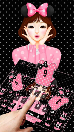 Cute Bow Girl Keyboard screenshot 2