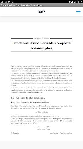 Cours Analyse Complexe - Mathématiques screenshot 2