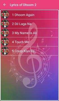 Dhoom 2 Songs Lyrics screenshot 2