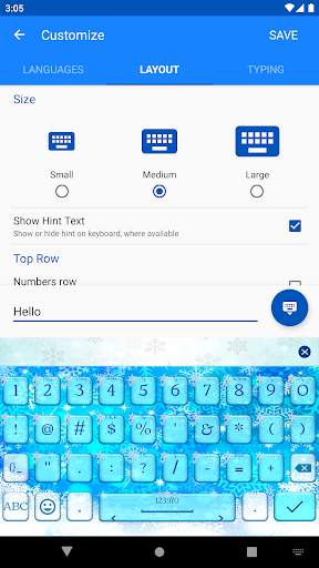 Winter Snowflake Keyboard screenshot 3