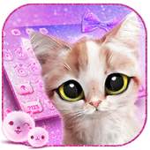 Pink Cute Cat Keyboard Theme 10001002
