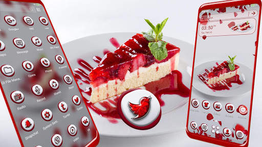 Strawberry Cake Slice Launcher Theme screenshot 1