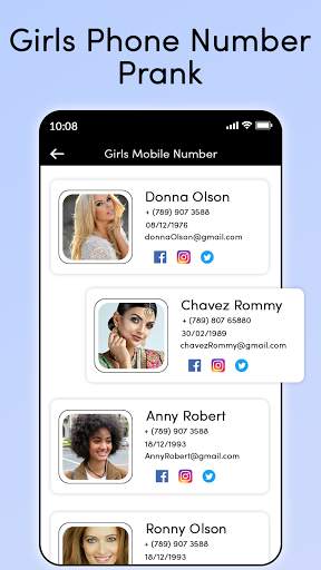 Girl Mobile Number Prank - Girl Chat for Whatsapp screenshot 3