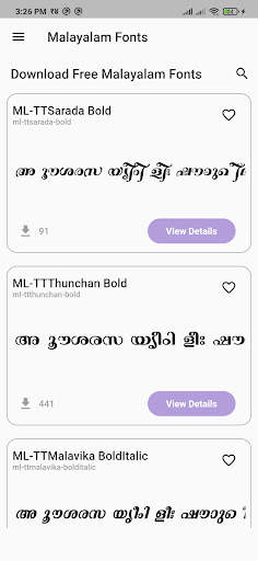 Malayalam Fonts screenshot 1