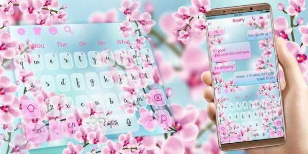 Pink Orchid Flower SMS Keyboard Theme screenshot 5