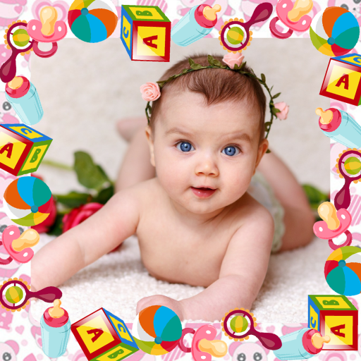 Baby photo frames maker icon
