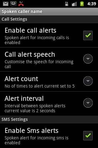 Talking SMS and Caller ID Free screenshot 1