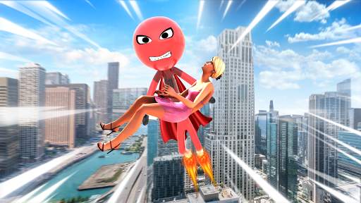 Flying Hero Stickman Flash hero 2021 screenshot 4