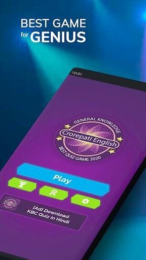 Ultimate KBC 2020 - Crorepati Quiz Hindi & English screenshot 1