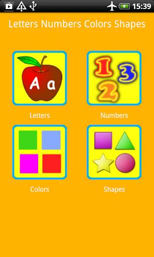 Letters Numbers Colors Shapes Flashcards for kids screenshot 1