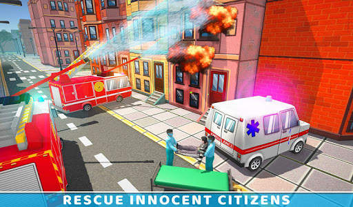 Ambulance Rescue Driving Firefighter Fire Truck screenshot 1