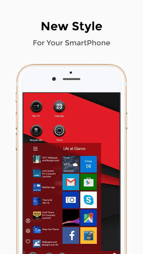 Red Black Theme For Computer Launcher screenshot 2